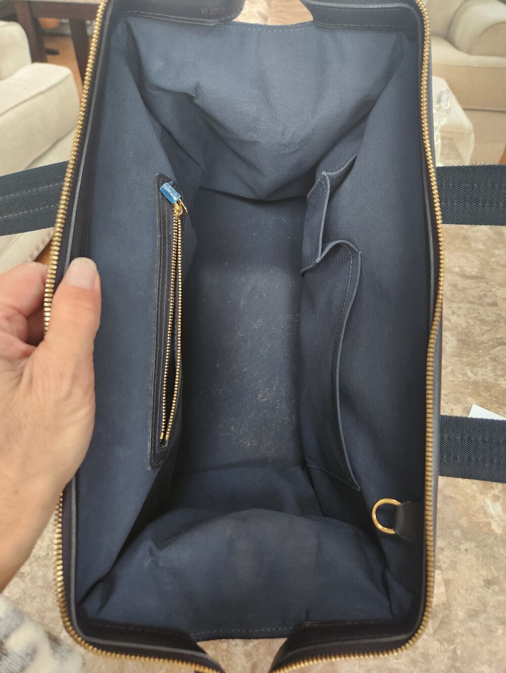 Louis Vuitton Navy Blue Monogram Lin Josephine Bag - Picture 10 of 13
